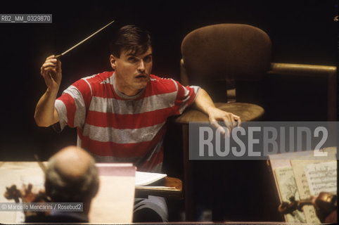 Rome, 1995. German conductor Christian Thielemann during a rehearsal / Roma, 1995. Il direttore dorchestra Christian Thielemann durante una prova - ©Marcello Mencarini/Rosebud2