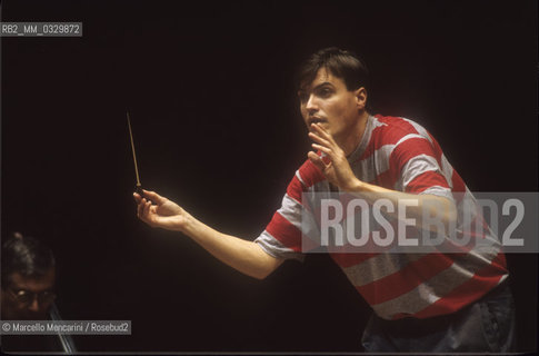 Rome, 1995. German conductor Christian Thielemann during a rehearsal / Roma, 1995. Il direttore dorchestra Christian Thielemann durante una prova - ©Marcello Mencarini/Rosebud2