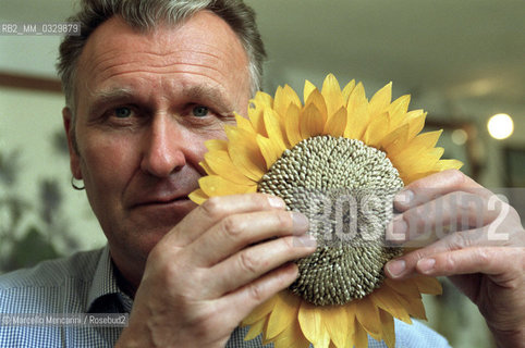 Turin, December 6, 2000. British artist Stuart Thornton in his studio where he composes his botanicals / Torino, 6 dicembre 2000. Lartista inglese Stuart Thornton nel suo studio dove compone i suoi erbari - ©Marcello Mencarini/Rosebud2