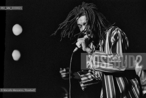 Rome, 1980. Reggae musician Peter Tosh in concert / Roma, 1980. Il cantante reggae Peter Tosh in concerto - ©Marcello Mencarini/Rosebud2