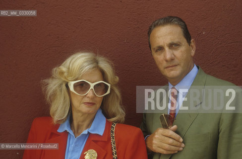 Venice Lido, Venice Film Festival 1989. Italian film buyers and distributors Vania Protti Traxler and Manfredi Traxler / Lido di Venezia, Mostra del Cinema di Venezia 1989. Vania Protti Traxler e Manfredi Traxler, distributori di film con il marchio Academy - ©Marcello Mencarini/Rosebud2