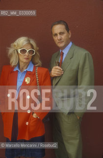 Venice Lido, Venice Film Festival 1989. Italian film buyers and distributors Vania Protti Traxler and Manfredi Traxler / Lido di Venezia, Mostra del Cinema di Venezia 1989. Vania Protti Traxler e Manfredi Traxler, distributori di film con il marchio Academy - ©Marcello Mencarini/Rosebud2