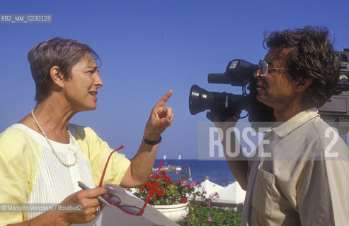 Venice Lido, Venice Film Festival, about 1985. Italian TV journalist Marlisa Trombetta / Lido di Venezia, Mostra del Cinema di Venezia 1985 circa. La giornalista Marlisa Trombetta - ©Marcello Mencarini/Rosebud2