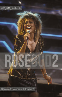 American pop-rock-soul singer Tina Turner performing at Sanremo Italian Song Festival 1990 / La cantante Tina Turner al Festival di Sanremo 1990 - ©Marcello Mencarini/Rosebud2