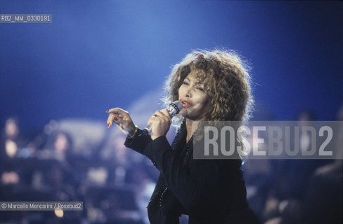 American pop-rock-soul singer Tina Turner performing at Sanremo Italian Song Festival 1990 / La cantante Tina Turner al Festival di Sanremo 1990 - ©Marcello Mencarini/Rosebud2