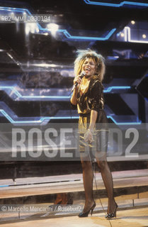 American pop-rock-soul singer Tina Turner performing at Sanremo Italian Song Festival 1990 / La cantante Tina Turner al Festival di Sanremo 1990 - ©Marcello Mencarini/Rosebud2