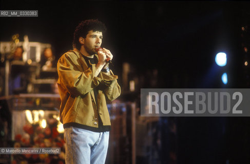 Sanremo Music Festival 1991. Italian pop singer Paolo Vallesi / Festival di Sanremo 1991. Il cantante Paolo Vallesi - ©Marcello Mencarini/Rosebud2