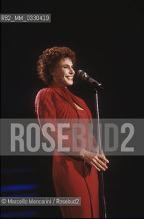 Sanremo Music Festival 1989. Italian pop singer Ornella Vanoni performing the song Io come farò / Festival di Sanremo 1989. La cantante Ornella Vanoni canta la canzone Io come farò - ©Marcello Mencarini/Rosebud2