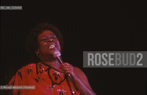 American jazz singer Sarah Vaughan performing (about 1985) / la cantante jazz Sarah Vaughan in concerto (1985 circa) - ©Marcello Mencarini/Rosebud2