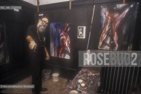 Venice, 1981. Painter Emilio Vedova teaching at the Academy of Fine Arts in Venice / Venezia, 1981. Il pittore Emilio Vedova durante una sua lezione allAccademia di Belle Arti di Venezia - ©Marcello Mencarini/Rosebud2