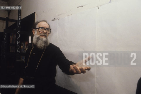 Venice, 1981. Painter Emilio Vedova teaching at the Academy of Fine Arts in Venice / Venezia, 1981. Il pittore Emilio Vedova durante una sua lezione allAccademia di Belle Arti di Venezia - ©Marcello Mencarini/Rosebud2