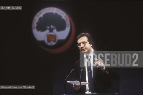 Politician Walter Veltroni of Italian Communist Party at the XXth Rimini congress in February 1991, when the Italian Communist Party changed its name to the Democratic Party of the Left / Il politico del partito comunista Walter Veltroni al XX° Congresso del PCI-PDS che si tenne a Rimini nel 1991, quando il Partito Comunista Italiano divenne Partito Democratico della Sinistra (PDS) - ©Marcello Mencarini/Rosebud2