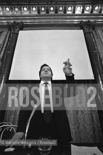 Italian psychoanalyst Armando Verdiglione during a lecture (1980) / Lo psicoanalista Armando Verdiglione durante una conferenza (1980) -
 ©Marcello Mencarini/Rosebud2