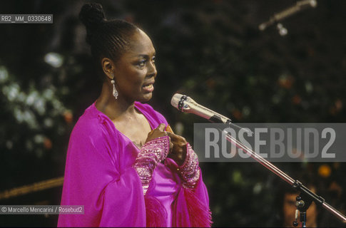 Positano (Salerno), 1987. American opera singer Shirley Verrett performing a recital / Positano (Salerno), 1987. La cantante lirica Shirley Verrett durante un recital - ©Marcello Mencarini/Rosebud2