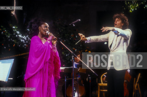 Positano (Salerno), 1987. American opera singer Shirley Verrett and conductor Tzimon Barto / Positano (Salerno), 1987. La cantante lirica Shirley Verrett e il direttore dorchestra Tzimon Barto - ©Marcello Mencarini/Rosebud2