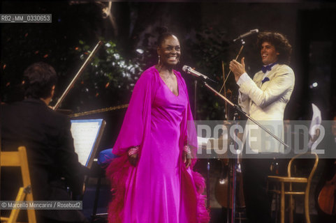 Positano (Salerno), 1987. American opera singer Shirley Verrett and conductor Tzimon Barto / Positano (Salerno), 1987. La cantante lirica Shirley Verrett e il direttore dorchestra Tzimon Barto - ©Marcello Mencarini/Rosebud2