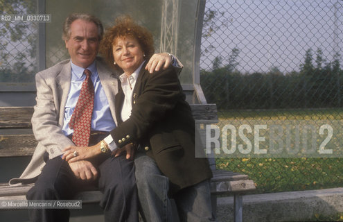 Brescia, 1989. Coach of the Italian national soccer team Azeglio Vicini and his wife Ines / Brescia, 1989. Lallenatore della Nazionale di calcio Azeglio Vicini e sua moglie Ines - ©Marcello Mencarini/Rosebud2