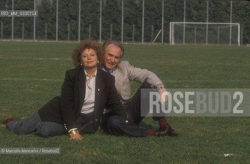 Brescia, 1989. Coach of the Italian national soccer team Azeglio Vicini and his wife Ines / Brescia, 1989. Lallenatore della Nazionale di calcio Azeglio Vicini e sua moglie Ines - ©Marcello Mencarini/Rosebud2