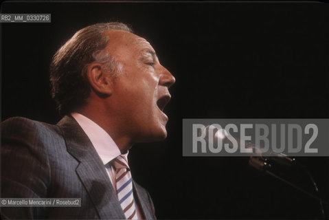 Italian singer Claudio Villa performing (about 1985) / Il cantante Claudio Villa in concerto (1985 circa) - ©Marcello Mencarini/Rosebud2