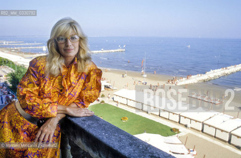 Venice Lido, Venice Film Festival 1995. Actress Monica Vitti, at the Festival to receive the  Golden Lion Award for Lifetime Achievement, on the terrace of her room at Excelsior Hotel / Lido di Venezia, Mostra del Cinema di Venezia 1995. Lattrice Monica Vitti, alla Mostra per ritirare il Leone doro alla Carriera, sul terrazzo della sua stanza allHotel Excelsior - ©Marcello Mencarini/Rosebud2