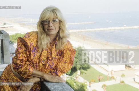 Venice Lido, Venice Film Festival 1995. Actress Monica Vitti, at the Festival to receive the  Golden Lion Award for Lifetime Achievement, on the terrace of her room at Excelsior Hotel / Lido di Venezia, Mostra del Cinema di Venezia 1995. Lattrice Monica Vitti, alla Mostra per ritirare il Leone doro alla Carriera, sul terrazzo della sua stanza allHotel Excelsior - ©Marcello Mencarini/Rosebud2