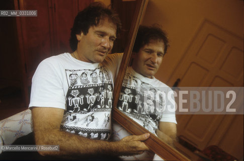 Venice Lido, Venice Film Festival 1988. American actor Robin Williams / Lido di Veneziae, Mostra del Cinema di Venezia 1988. lattore Robin Williams - ©Marcello Mencarini/Rosebud2