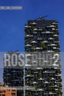 Milan, Porta Nuova district. The two tower of the Bosco Verticale project (vertical Forest) designed by Boeri Studio in the Porta Nuova district / Milano, zona Porta Nuova. Le due torri del Bosco verticale progettato dallo Studio Boeri in zona Porta Nuova - ©Marcello Mencarini/Rosebud2