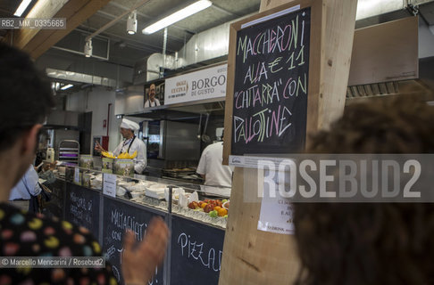 Milan Expo 2015. The stand of an Italian regional restaurant in the Eataly space / Expo Milano 2015. Lo stand di un ristorante regionale italiano nello spazio Eataly - ©Marcello Mencarini/Rosebud2