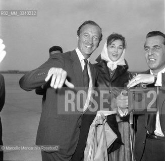 Rome, March 1961. British actor David Niven and his wife Hjordis Paulina Tersmeden / Roma, marzo 1961. Lattore inglese David Niven e sua moglie Hjordis Paulina Tersmeden - ©Marcello Mencarini/Rosebud2