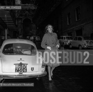 Rome, via dei Coronari, 1961 or 1962. French actress Anouk Aimée / Roma, via dei Coronari, 1961 o 1962 - ©Marcello Mencarini/Rosebud2