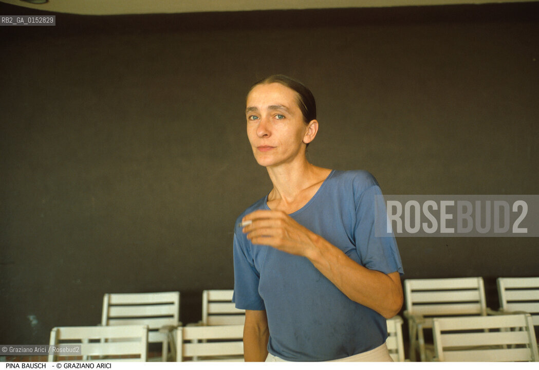 Venezia,1989.Ritratto della ballerina e coreografa Pina Bausch. Danza, ballerina, coreografa.Venice,1989.Portrait of the dancer and choreographer Pina Bausch ©Graziano Arici/Rosebud2