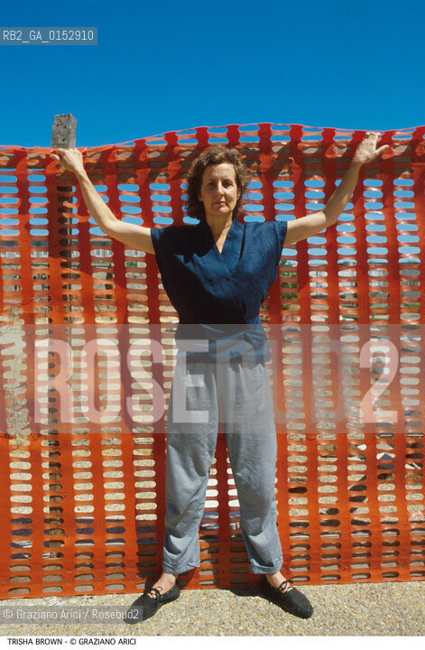 Venezia,1989.Ritratto della ballerina e coreografa Trisha Brown. Danza, ballerina, coreografa.Venice,1989.Portrait of the dancer and choreographer Trisha Brown ©Graziano Arici/Rosebud2