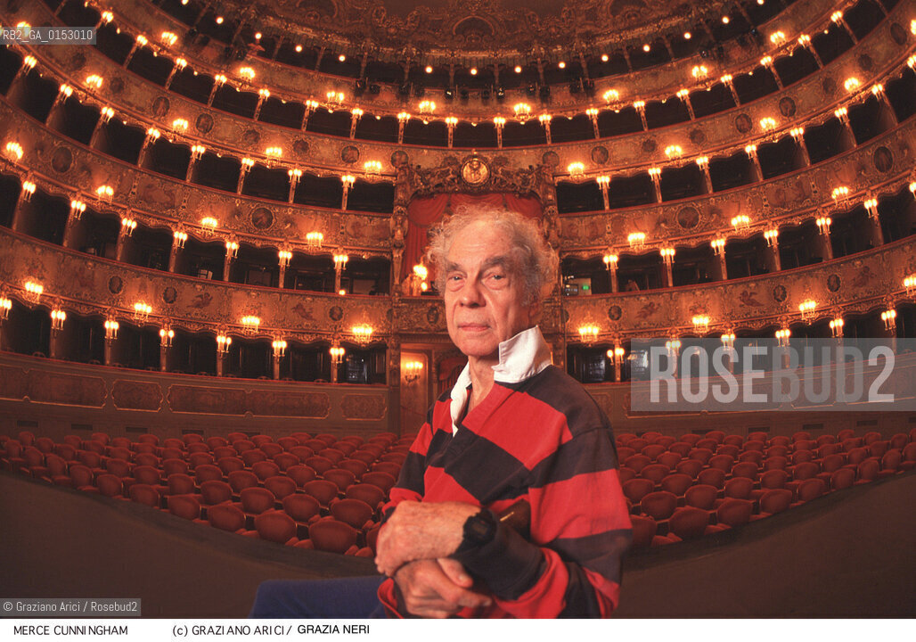 -Venezia, 1995. Ritratto del ballerino e coreografo Merce Cunningham al Gran Teatro La Fenice. coreografo danza moderna ritratto premio postmodern dance.-Venice,1995. Portrait of the dancer and choreographer Merce Cunningham at Gran Teatro La Fenice ©Graziano Arici/Rosebud2