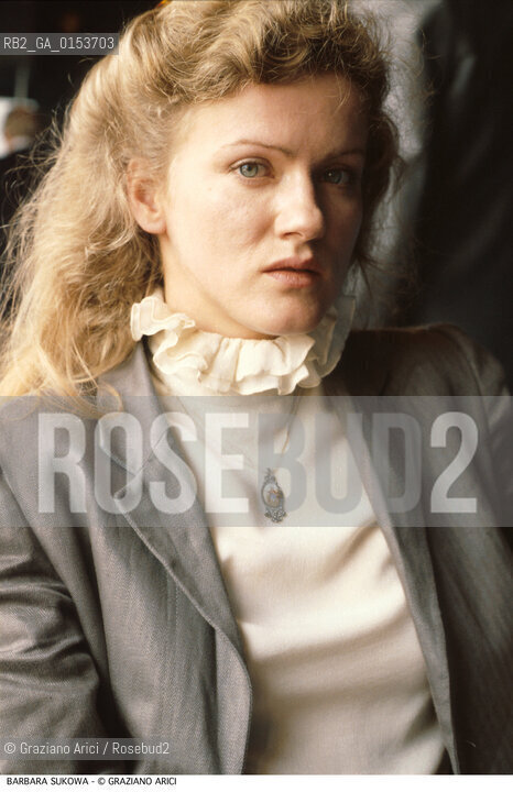 -Venezia,1988. Mostra Internazionale dArte Cinematografica. Ritratto dellattrice Barbara Sukowa. Cinema attrice ritratto.-Venice,1988.Venice Film Festival. Portrait of the actress Barbara Sukowa ©Graziano Arici/Rosebud2