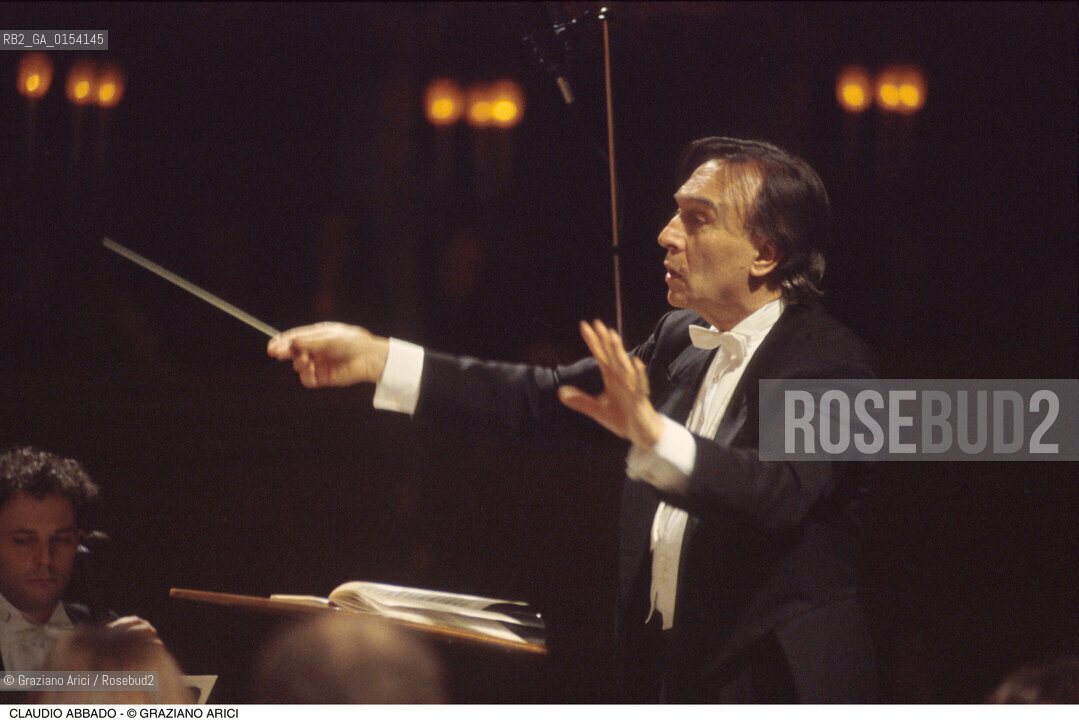 Venezia,1991.Ritratto del direttore dorchestra Claudio Abbado.Musica classica direttore orchestra ritratto concerto.Venice,1991. Portrait of the conductor Claudio Abbado ©Graziano Arici/Rosebud2