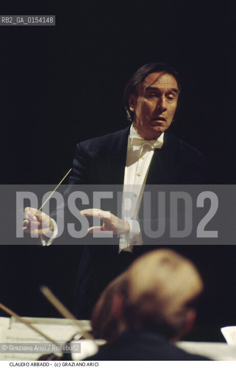 Venezia,1991.Ritratto del direttore dorchestra Claudio Abbado.Musica classica direttore orchestra ritratto concerto.Venice,1991. Portrait of the conductor Claudio Abbado ©Graziano Arici/Rosebud2