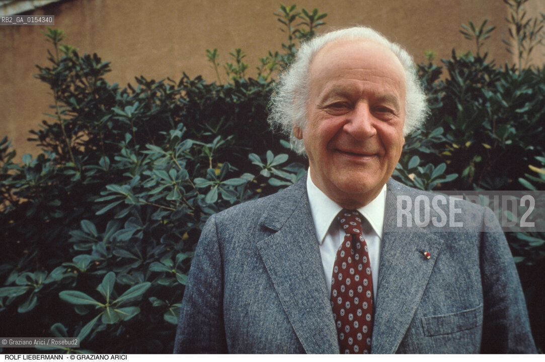 Venezia,1990.Ritratto del compositore contemporaneo Rolf Liebermann.Musica contemporanea compositore ritratto.Venice,1990.Portrait of the composer Rolf Liebermann ©Graziano Arici/Rosebud2