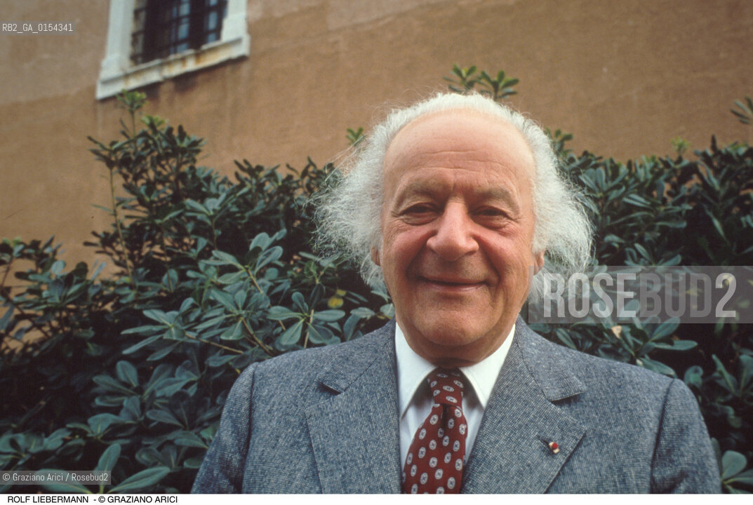 Venezia,1990.Ritratto del compositore contemporaneo Rolf Liebermann.Musica contemporanea compositore ritratto.Venice,1990.Portrait of the composer Rolf Liebermann ©Graziano Arici/Rosebud2
