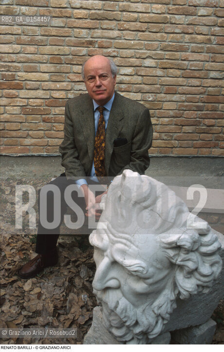 Venezia,1984.Ritratto del critico darte Renato Barilli. Arte critico ritratto saggista .Venice,1984. Portrait of the art critic Renato Barilli ©Graziano Arici/Rosebud2