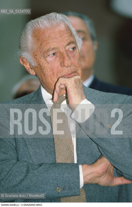 Venezia,1996.Ritratto del Presidente della Fiat Gianni Agnelli. Economia Agnelli imprenditore avvocato politica  Presidente FIAT ritratto .Venice,1996.Portrait of the President of FIAT Gianni Agnelli, lawyer and businessman ©Graziano Arici/Rosebud2