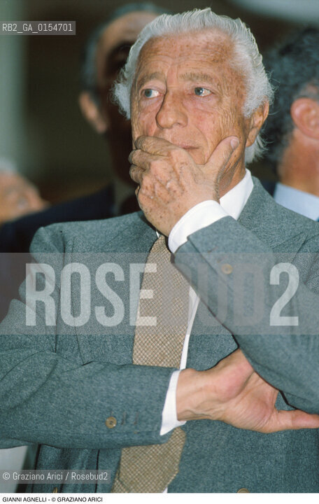 Venezia,1996.Ritratto del Presidente della Fiat Gianni Agnelli. Economia Agnelli imprenditore avvocato politica  Presidente FIAT ritratto .Venice,1996.Portrait of the President of FIAT Gianni Agnelli, lawyer and businessman ©Graziano Arici/Rosebud2