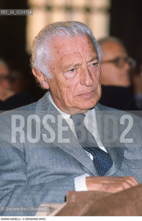 Venezia,1993.Ritratto del Presidente della Fiat Gianni Agnelli. Economia Agnelli imprenditore avvocato politica  Presidente FIAT ritratto .Venice,1993.Portrait of the President of FIAT Gianni Agnelli, lawyer and businessman ©Graziano Arici/Rosebud2
