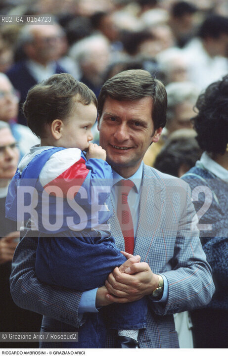 Venezia,1987.Ritratto del politico Riccardo Ambrosini. Politica politico ritratto.Venice,1987. Portrait of the politician Riccardo Ambrosini ©Graziano Arici/Rosebud2