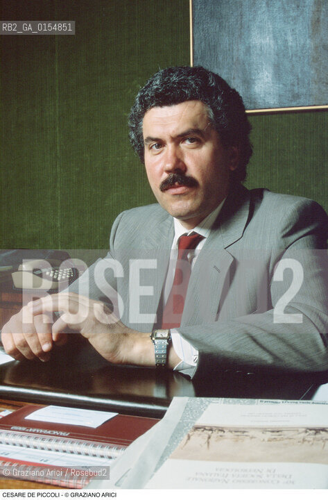 Venezia,1988.Ritratto del politico vicesindaco di Venezia Cesare De Piccoli. Politica politico ritratto vicesindaco partito comunista.Venice,1988. Portrait of the politician Cesare De Piccoli, deputy mayor of Venice ©Graziano Arici/Rosebud2