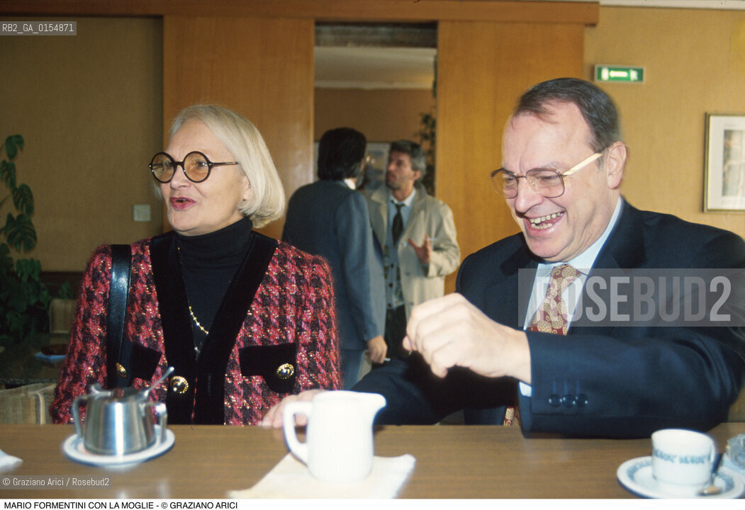 Venezia,1997.Il politico Marco Formentini con la moglie Augusta. Politica politico ritratto.Venice,1997.The politician Marco Formentini with his wife Augusta ©Graziano Arici/Rosebud2
