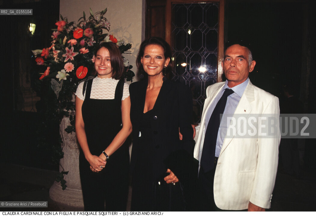 - Venezia, 1998. 55°Festival Internazionale dArte Cinematografica di Venezia.Ritratto dellattrice Claudia Cardinale con il regista e marito Pasquale Squitieri e la figlia. Cinema ritratto attrice regista.- Venice,1998. 55th Venice International Film Festival.Portrait of the actress Claudia Cardinale with her husband, the director Pasquale Squitieri  and their daughter ©Graziano Arici/Rosebud2