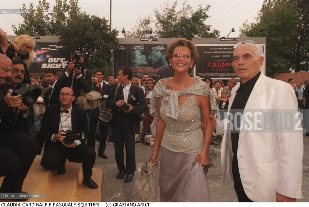- Venezia, 1998. 55°Festival Internazionale dArte Cinematografica di Venezia.Ritratto dellattrice Claudia Cardinale con il marito, il regista Pasquale Squitieri. Cinema ritratto attrice regista fotografi.- Venice,1998. 55th Venice International Film Festival.Portrait of the actress Claudia Cardinale with her husband, the director  Pasquale Squitieri  ©Graziano Arici/Rosebud2