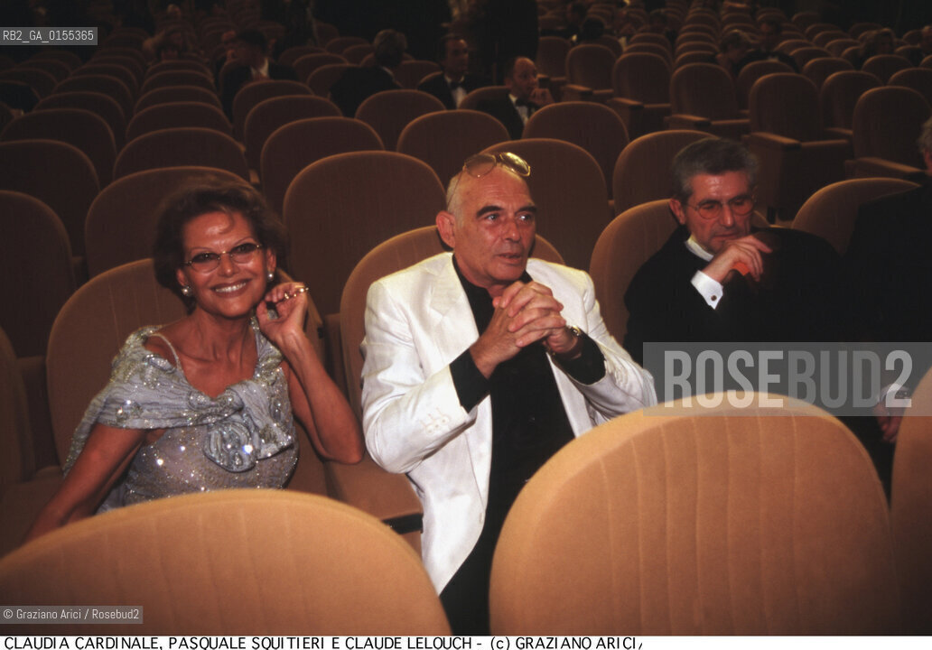 - Venezia, 1998. 55°Festival Internazionale dArte Cinematografica di Venezia.Ritratto dellattrice Claudia Cardinale con il marito, il regista Pasquale Squitieri e Claude Lelouch. Cinema ritratto attrice regista.- Venice,1998. 55th Venice International Film Festival.Portrait of the actress Claudia Cardinale with her husband, the director  Pasquale Squitieri and Claude Lelouch ©Graziano Arici/Rosebud2