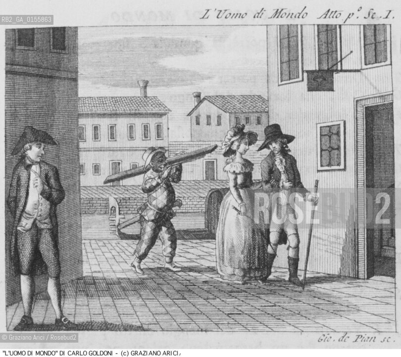 - STAMPA PER LA COMMEDIA LUOMO DI MONDO (1738-39) DI CARLO GOLDONI.COMMEDIA STAMPA EDIZIONE.-STAMPA FOR COMEDY LUOMO DI MONDO (1738-39) BY CARLO GOLDONI -ARCHIVIO ©Graziano Arici/Rosebud2 .La cessione dei diritti di questa immagine si intende per quanto di nostra competenza. Non comprende invece le eventuali spese  relative a diritti che potranno essere richiesti dagli Enti o persone fisiche cui appartengono eventualmente i soggetti  ripresi. Tali costi, ove necessari, e l’espletamento di qualsivoglia pratica di richiesta di concessione del permesso di pubblicazione sono esclusivamente a carico e a cura del soggetto acquirente di questa immagine.
