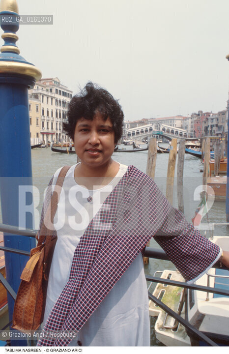 Caption: Nome: .NASREEN TASLIMA.Descrizione: .LETTERATURA SCRITTRICE/A VENEZIA .Credit: ©Graziano Arici/Rosebud2 / Costo: .A.Nazione: .BANGLADESH.Cittˆ: .VENEZIA.Data: .1995
